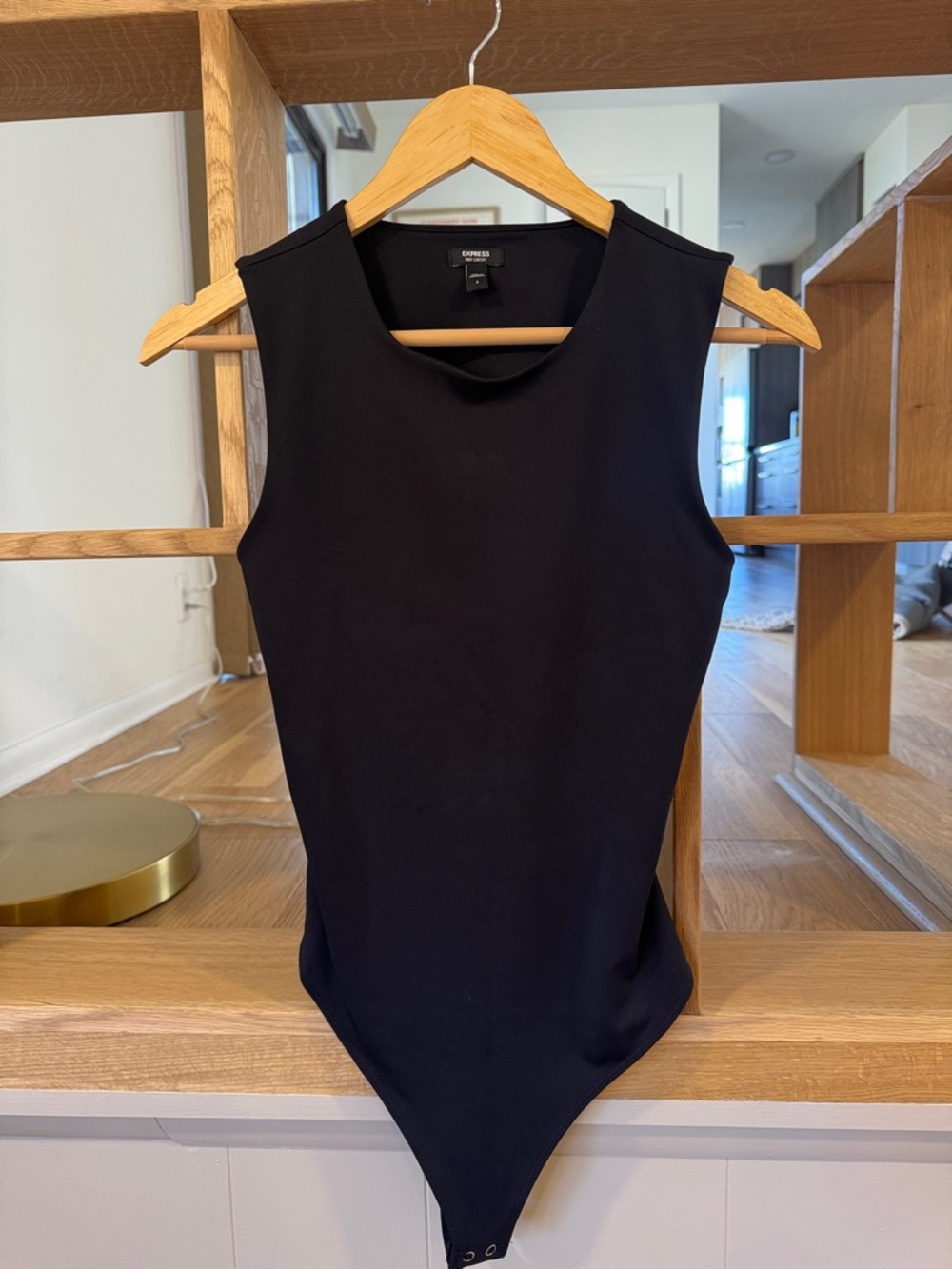 Express Black Sleeveless Bodysuit - Clean Scoop Neck